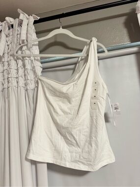 GAP White One-Shoulder Cotton Camisole
